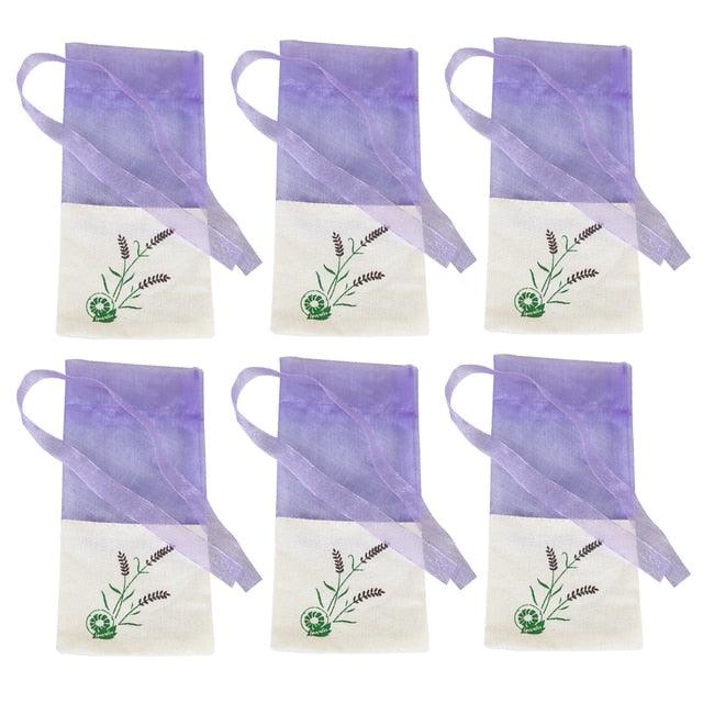 Lavender Sachet Bag with Elegant Floral Embroidery for Aromatherapy & Jewelry Storage