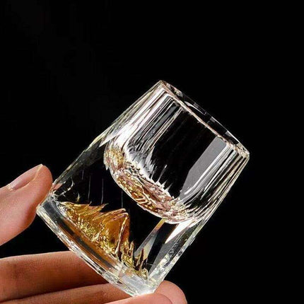 Luxurious 24k Gold-Accented Crystal Shot Glasses - Set of 2 for Exquisite Celebrations
