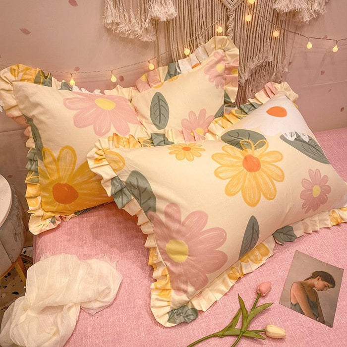 Set of 2 Cotton Pillow Case | Floral Print
