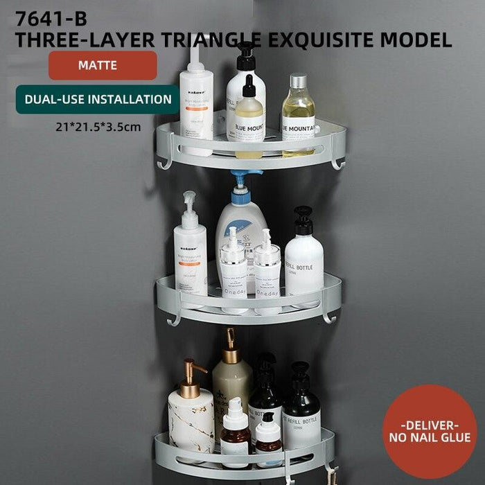 Stylish Wall-Mounted Bathroom Organizer in Premium Space Aluminum: A Luxurious Storage Solution