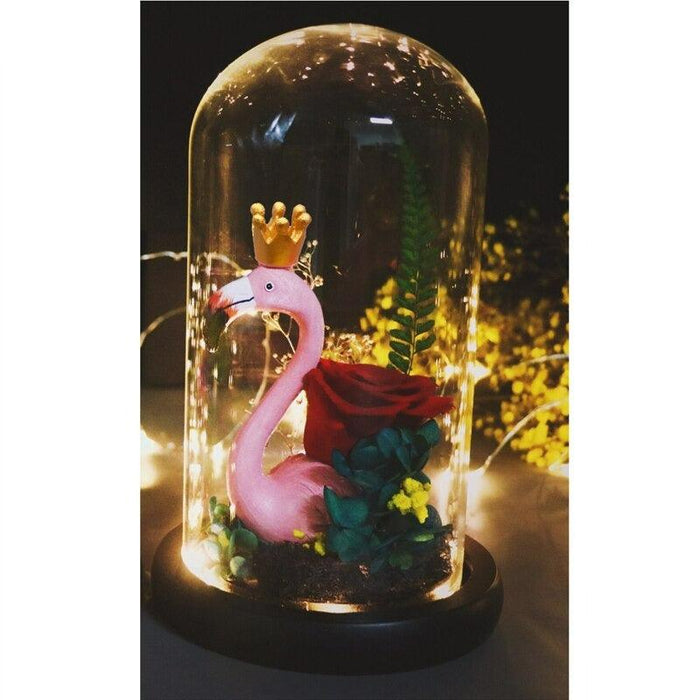 Eternal Elegance Glass Dome - Preserved Rose and Hydrangea for Timeless Charm
