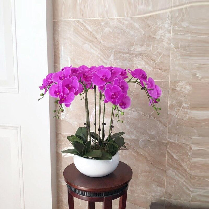Luxurious Large Faux Orchid Display - Premium Home Décor Elegance