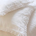 Lace Linen Pillowcase - Ruffled French Linen with Eyelet Embroidery