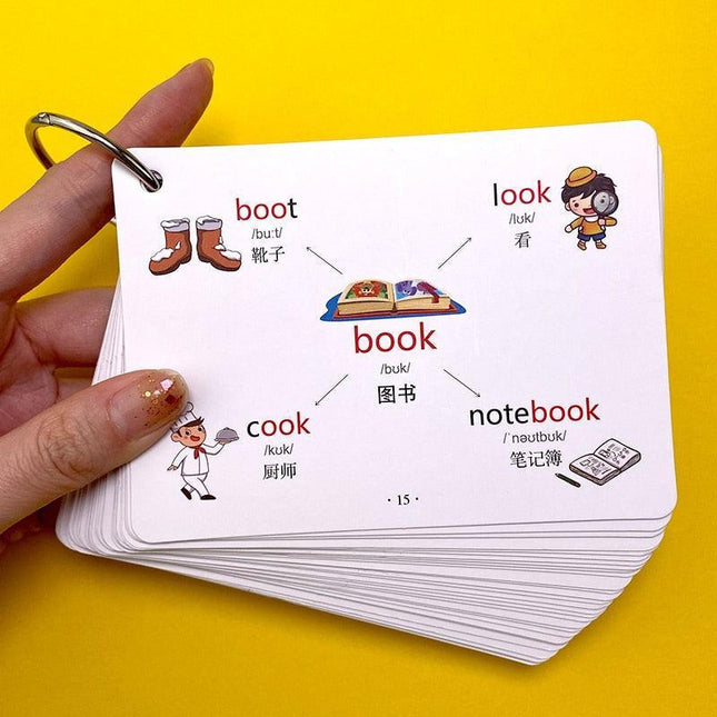 Bilingual Vocabulary Adventure Flash Cards for Kids - Fun Visual Learning Experience