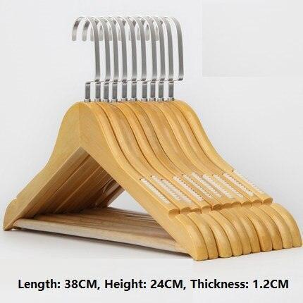 Premium Wide Wooden Hangers Set - 10 Luxurious Pieces for Your Closet