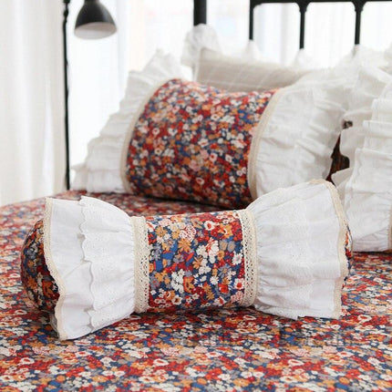 Embroidered Elegance White Lace Cushion - European-Inspired Luxurious Home Decor Accent