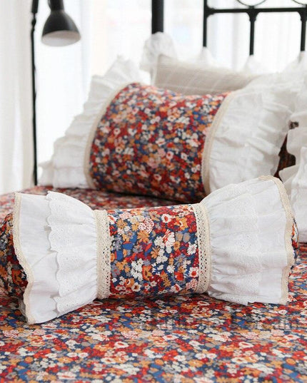 Embroidered Elegance White Lace Cushion - European-Inspired Luxurious Home Decor Accent