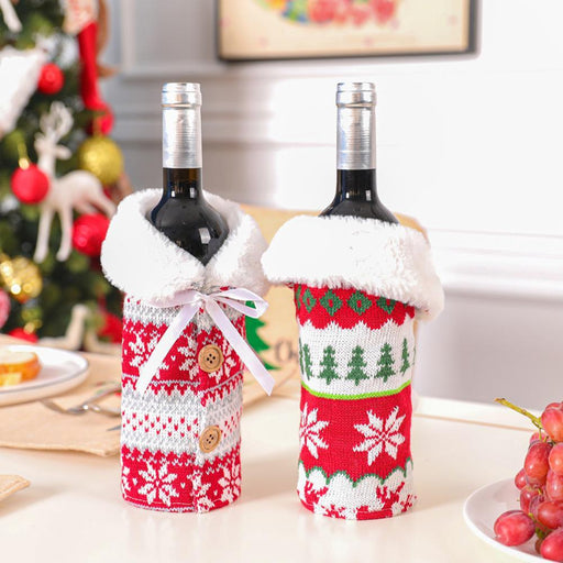 Festive Christmas Wine Bottle Cover with Joyful Holiday Vibes