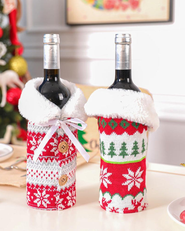 Festive Cheer Wine Bottle Cover - Perfect for Holiday Gatherings