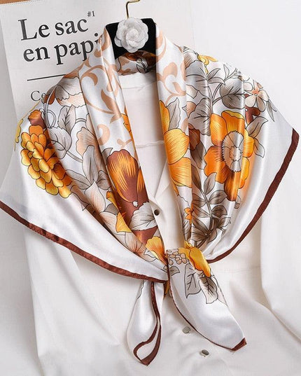 Elegant 90x90cm Silk-Feel Scarf for Women - Luxurious and Versatile Accessory
