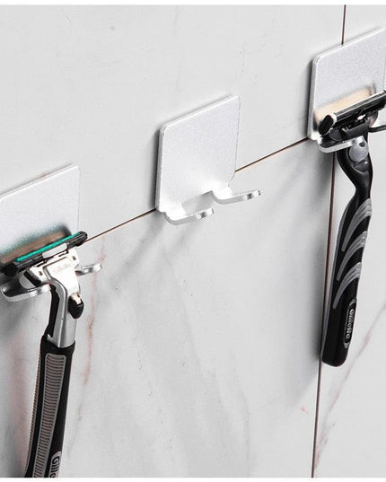 Chic Stainless Steel Razor Organizer with Waterproof Adhesive - Effortlessly Declutter Your Space