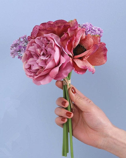 Nordic Elegance: Luxe DIY Silk Peony and Anemone Wedding Bouquet