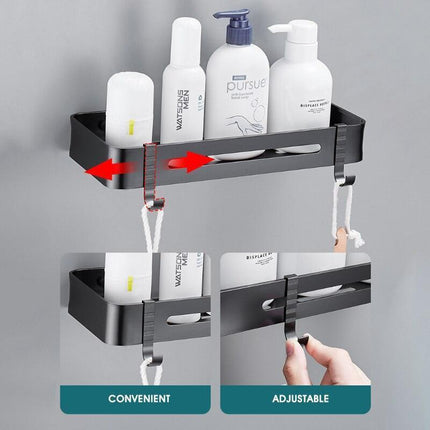 Stylish Wall-Mounted Bathroom Organizer in Premium Space Aluminum: A Luxurious Storage Solution
