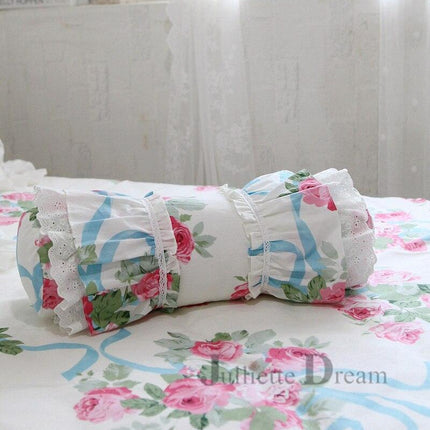 Embroidered Elegance White Lace Cushion - European-Inspired Luxurious Home Decor Accent