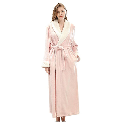 Plush Kimono Bathrobe with Elegant Fur Accents - Embrace Ultimate Comfort and Chic Style