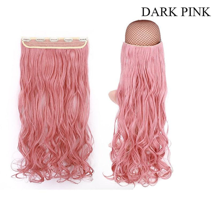 BENEHAIR Synthetic Hairpieces 24&quot; 5 Clips In Hair Extension One Piece Long Curly Hair Extension For Women Pink Red Purple Hair-0-Très Elite-T2312-24inches-CHINA-Très Elite