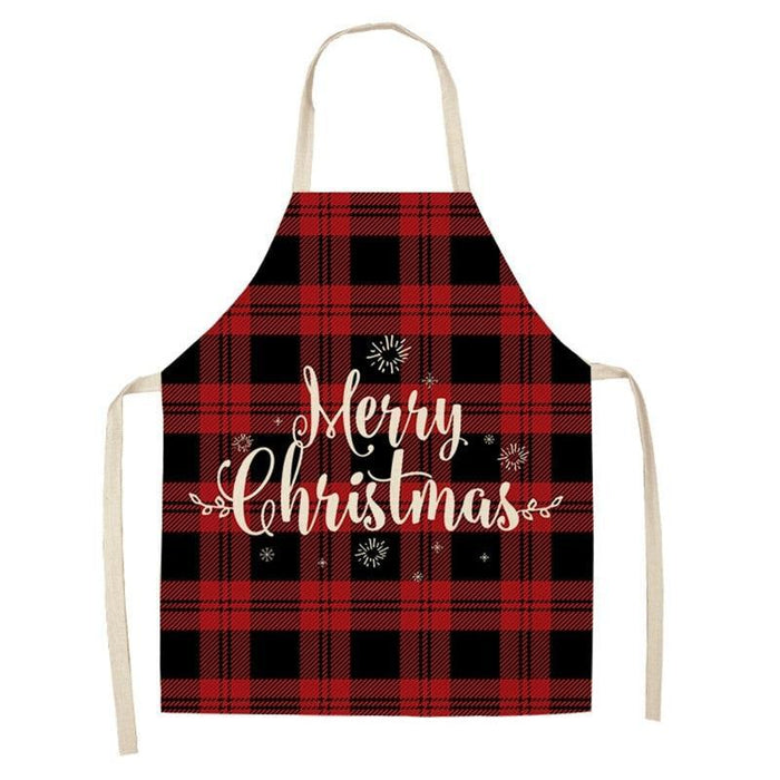 Festive Holiday Linen Apron - Christmas Cooking Companion