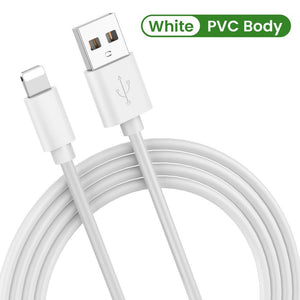 2A Fast Charging USB Cable For iPhone 13 12 11 XS XR X 8 7 6S 5S Cord Quick Charge Mobile Phone Cable Fast Data Charger cable-0-Très Elite-White-0.25m-Très Elite
