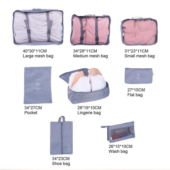 Travel Smart: Versatile 8/6/1-Piece Organizer Set for Effortless Packing