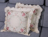 Elegant Floral Embroidery Pillow Cover