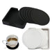 Elegant 7-Piece Black Silicone Coaster Set with Cup Holder a Touch of Sophistication