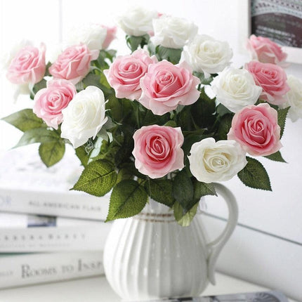 Lifelike Silk Latex Flower Bouquet - Pack of 10