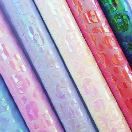 Colorful Leopard Print Faux Leather Craft Sheets - DIY Creativity Kit, 22*30CM