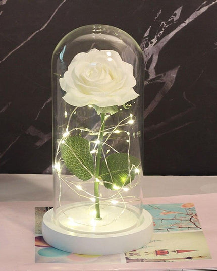 Eternal Rose LED Glass Dome for Enchanting Decor