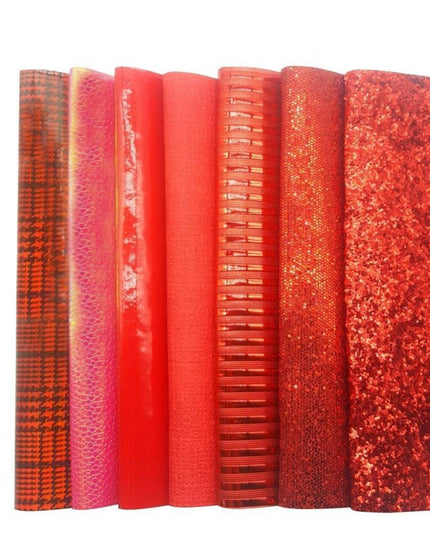 Crimson Glitter Faux Leather Crafting Sheets: Unleash Your Imagination