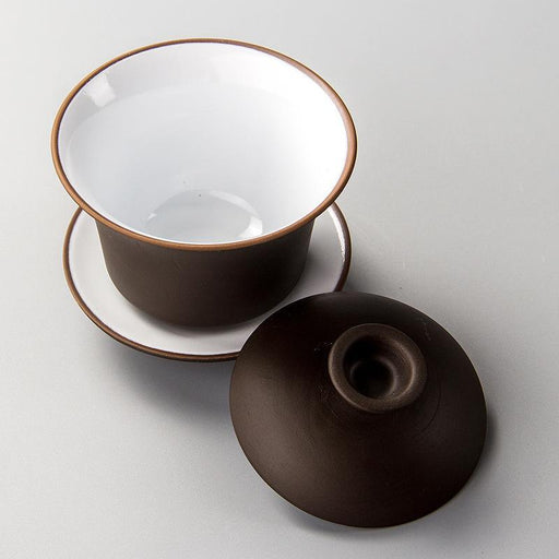Solid Color Porcelain Gaiwan Tea Bowl Set for Chinese Kung Fu Tea Brewing