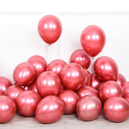 Elegant Chrome Metallic Latex Balloon Set - 50 Pieces for Celebratory Events