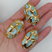 5 Pieces of Beautiful Gold-Plated Larimar Beads in Blue Shade