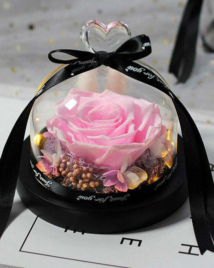 Timeless Romance: Preserved Rose in Glass Dome - A Cherished Token of Everlasting Love