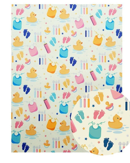 Chic Faux Leather Sheets with Luxe Cartoon Bow Prints for Stylish DIY Creations