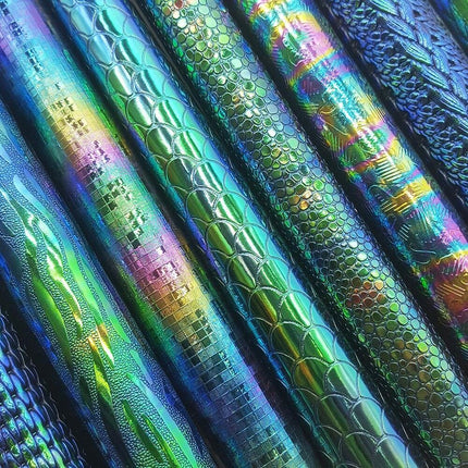 Lustrous Green Glitter Snake Skin Faux Leather Bow Crafting Kit