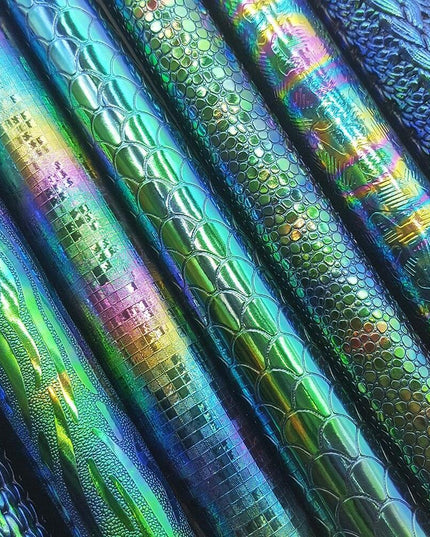 Lustrous Green Glitter Snake Skin Faux Leather Bow Crafting Kit