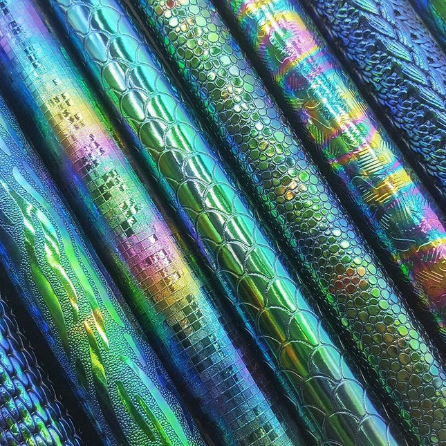 Lustrous Green Glitter Snake Skin Faux Leather Bow Crafting Kit