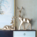 Scandinavian Deer Family Resin Sculpture Duo for Chic Home Styling