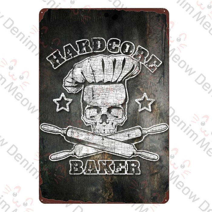 Retro Vintage Kitchen Metal Wall Art - Classic Baking and Cooking Decor
