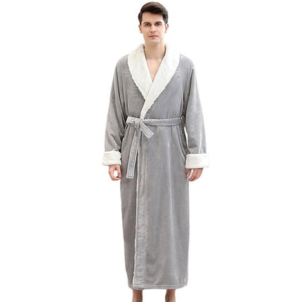 Plush Kimono Bathrobe with Elegant Fur Accents - Embrace Ultimate Comfort and Chic Style