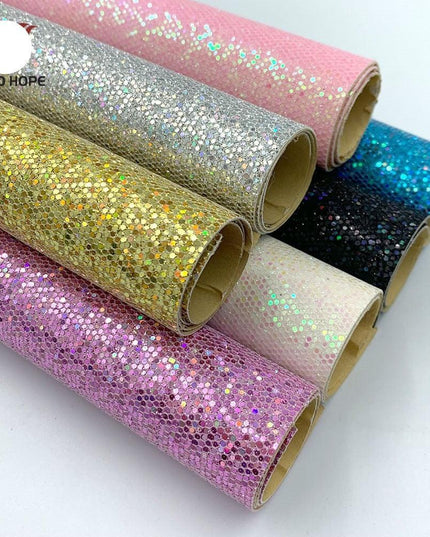 Sparkling Diamond Glitter Faux Leather Craft Sheets - Elevate Your DIY Projects
