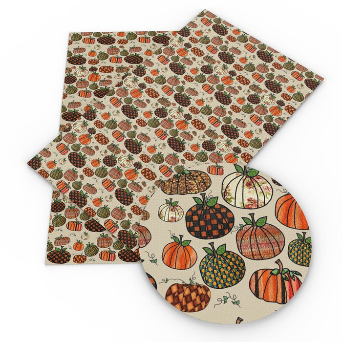 Thanksgiving Themed Leaf Print Faux Leather Craft Sheet
