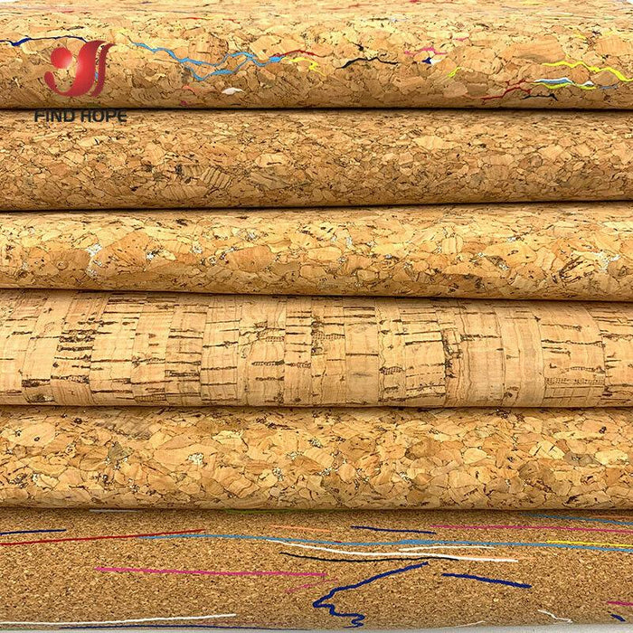 Patterned Cork Leather Fabric for DIY Crafts - 20cm x 120cm