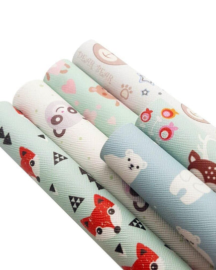 Chic Faux Leather Sheets with Luxe Cartoon Bow Prints for Stylish DIY Creations