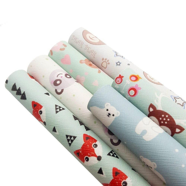 Chic Faux Leather Sheets with Luxe Cartoon Bow Prints for Stylish DIY Creations