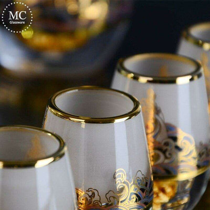 Opulent Asian Elegance - Golden Foil Wine Set Experience
