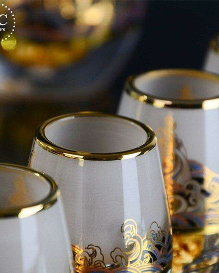 Opulent Asian Elegance - Golden Foil Wine Set Experience