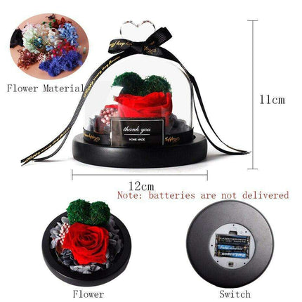 Captivating Glass Rose Lamp in Elegant Dome - A Cherished Emblem of Love