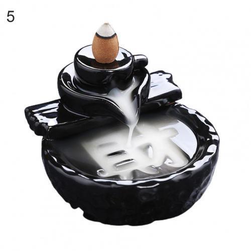 Cascading Waterfall Ceramic Incense Burner for Aromatherapy and Serenity