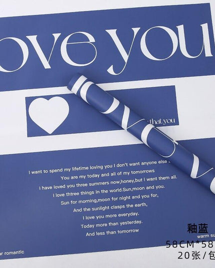 Elegant Floral Wrap with English Letter Design - Waterproof Bouquet Enhancer